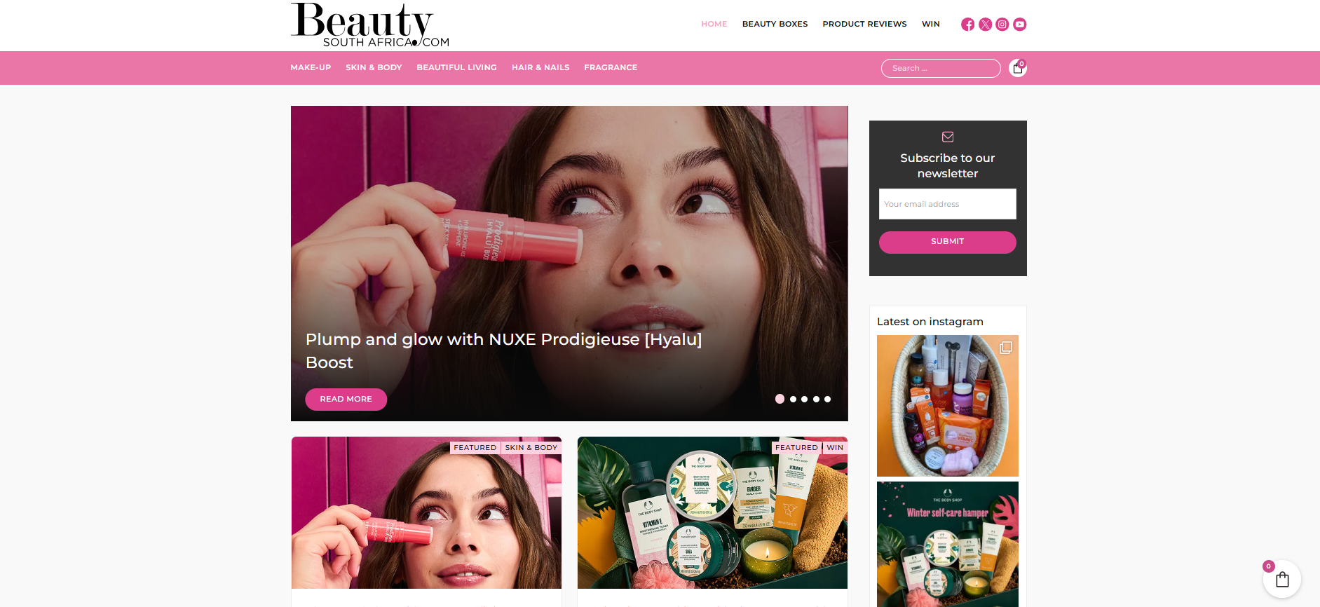 BeautySouthAfrica editorial and e-commerce website