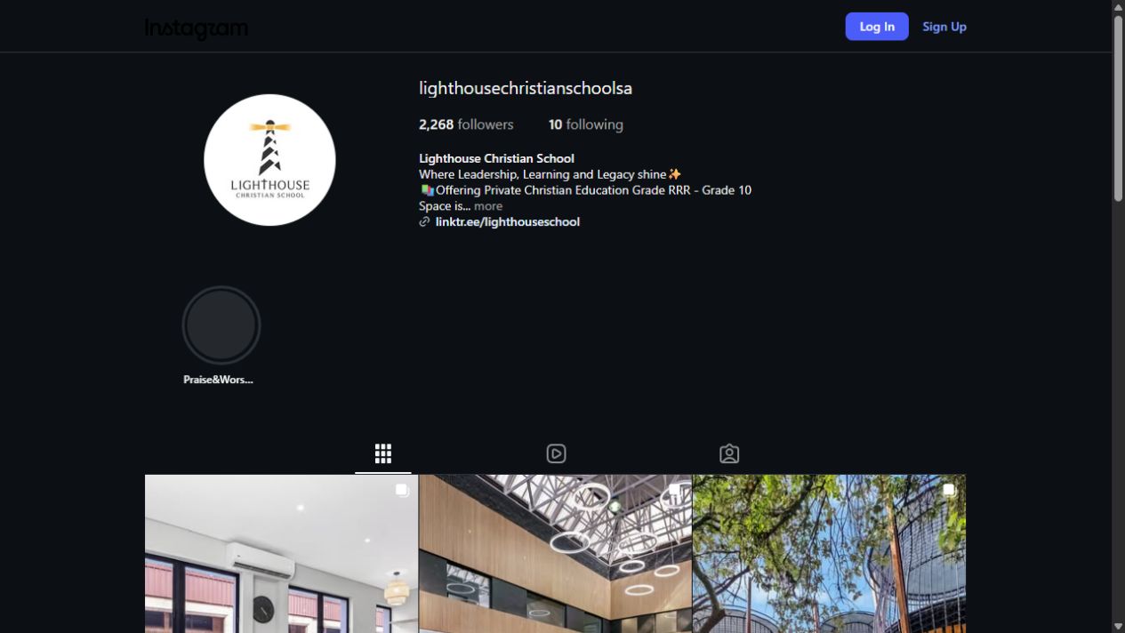 Lighthouse Christian School Instagram profile