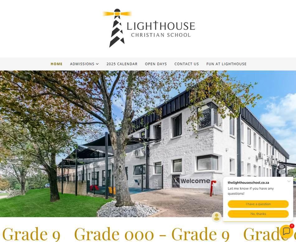 Lighthouse Christian School website homepage