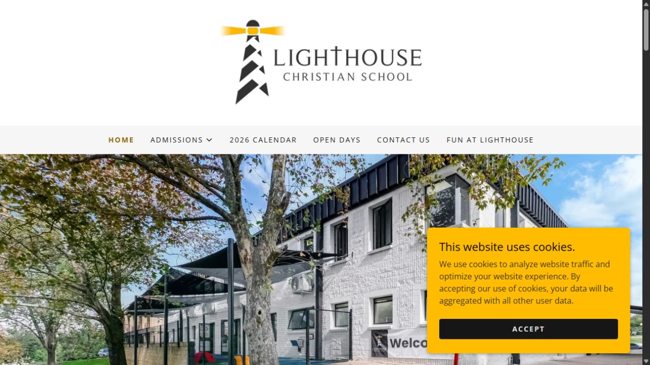Lighthouse Christian School website homepage